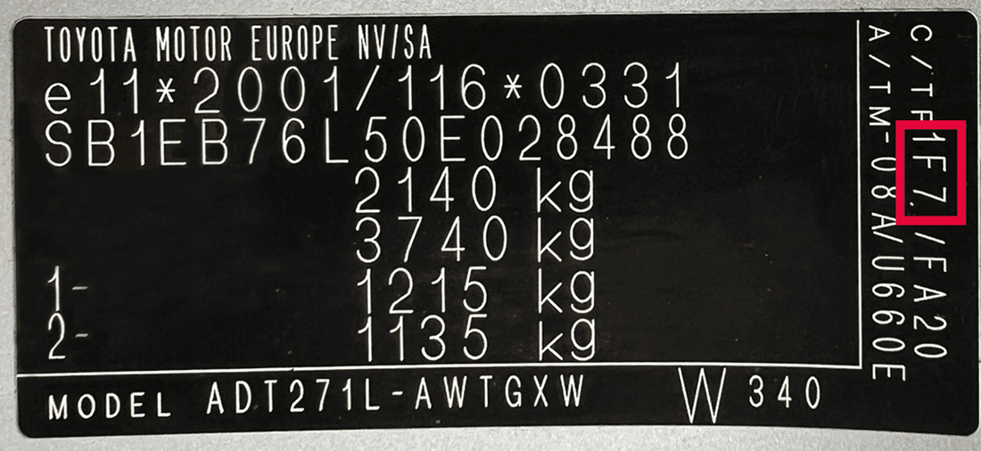 Färgkod på Toyota – exempel på var bilfärgens kod sitter